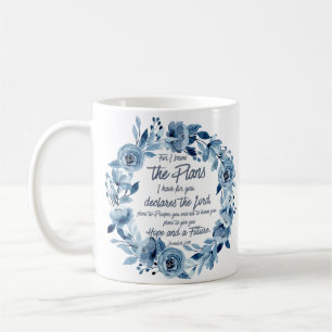 Mug Jeremiah 29:11 Car je connais les Plans Floral Ble