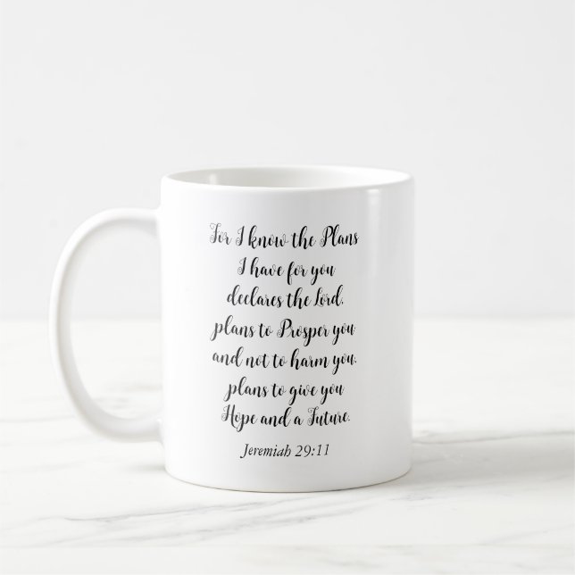 Mug Jeremiah 29:11 Floral Personnaliser (Gauche)
