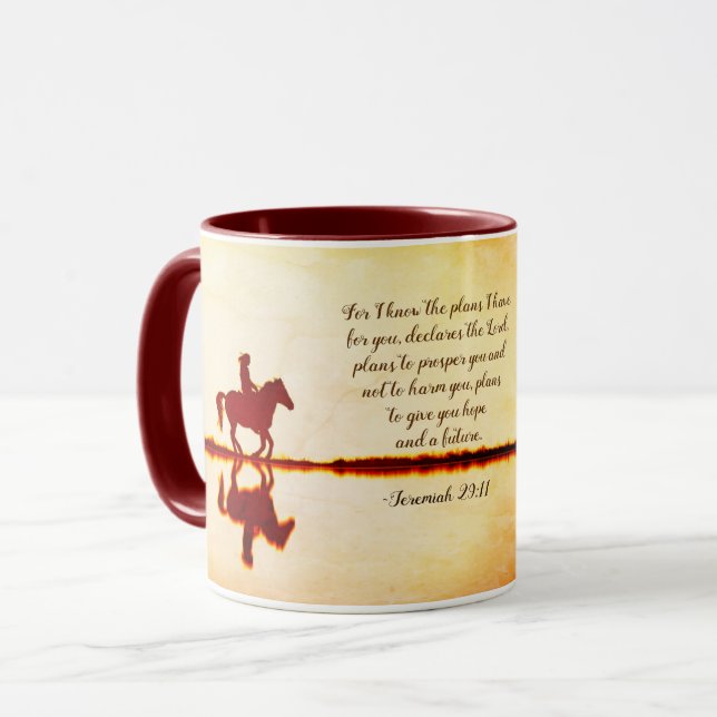 Mug Jérémie 29:11 Car je connais les plans que j'ai po (Devant gauche)