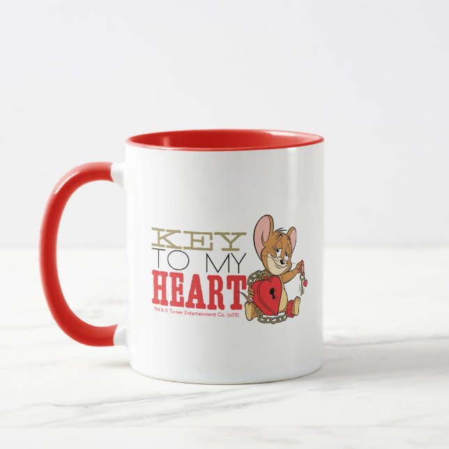 Mug Jerry Mouse "Key To My Heart" Valentine (Gauche)