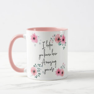 Mug J'espère que vous savez Amitié Florale Rose Aquare