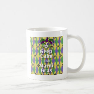 Mug Jester Mask Keep Calm and Mardi Gras