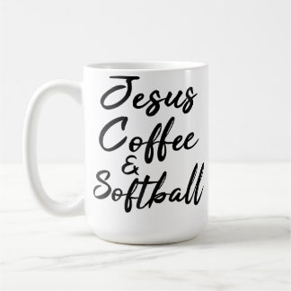 Mug Jésus Café Et Softball Drôle De Sport Chrétien Am