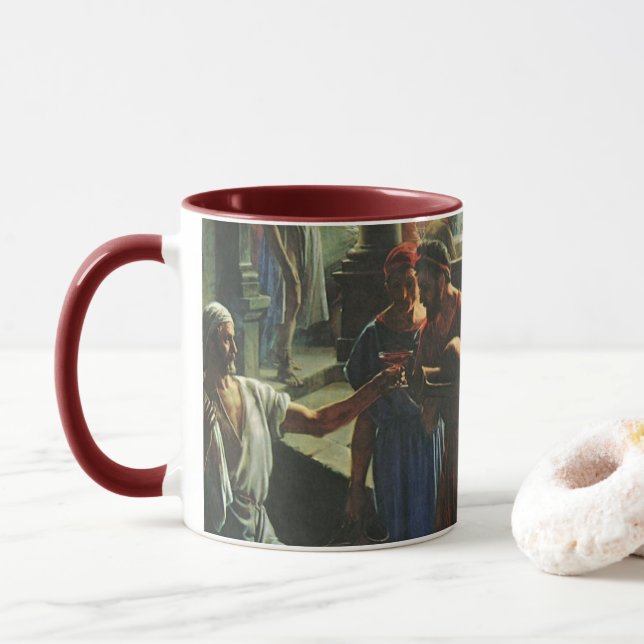 Mug Jésus Christ au Mariage de Cana, Eau dans le vin (Avec donut)