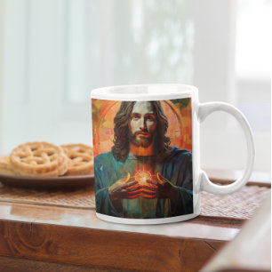 Mug Jésus-Christ avec Coeur lumineux version 8