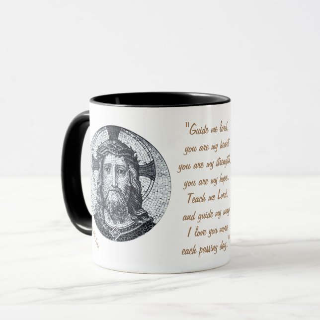 Mug Jésus Christ & Prière "Guidez-moi Seigneur" Thé de (Devant gauche)