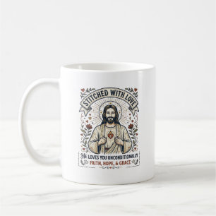 Mug Jésus Couture Tricotage Chemise Graphique Chrétien
