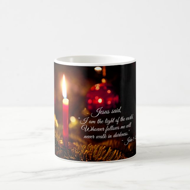 Mug Jésus dit : Je suis la lumière du monde, Jean 8:12 (Centre)
