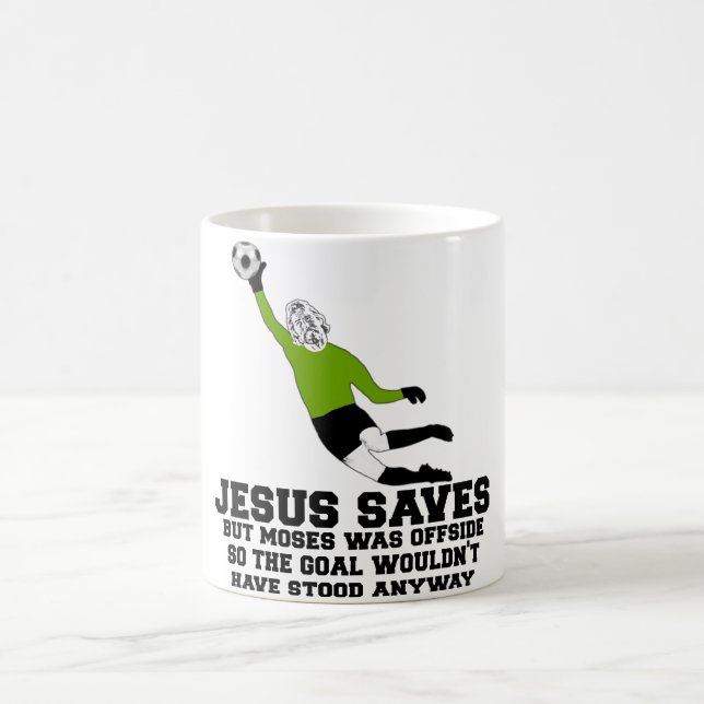 Mug Jésus drôle économise (Centre)