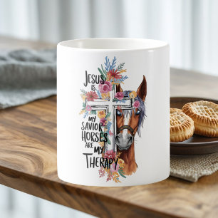 Mug Jésus Est Mon Sauveur Chevaux Sont Ma Thérapie Drô