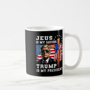 Mug Jésus Est Mon Sauveur Trump Est Mon Drapeau Du Pré
