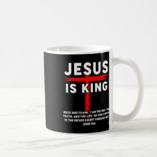Mug Jésus Est Roi Hommes Femmes Croix Chrétienne Garço