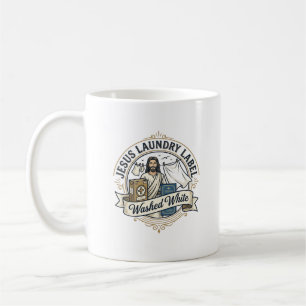 Mug Jesus Étiquette de Lavage Lavé Blanc Jésus Lavage