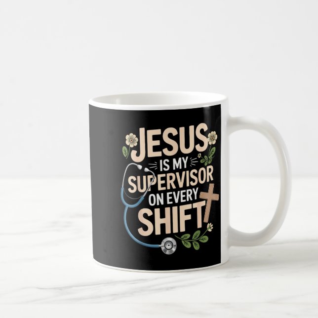 Mug Jesus Is My Supervisor Jesus Faith God Cna Christi (Droite)
