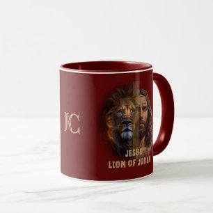 Mug Jésus Lion De Judah Personnalisé Monogramme Café M