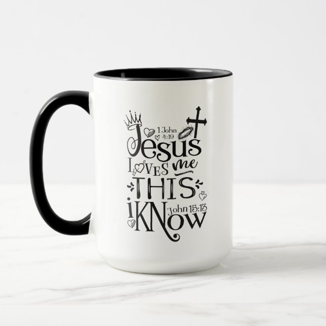 Mug JESUS M'AIME Foi chrétienne Citation Combo noir (Gauche)