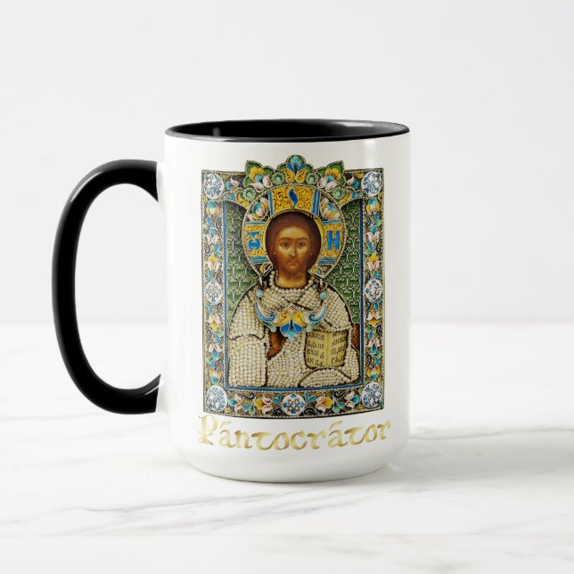 Mug Jésus Pantokrator Icône orthodoxe catholique (Gauche)
