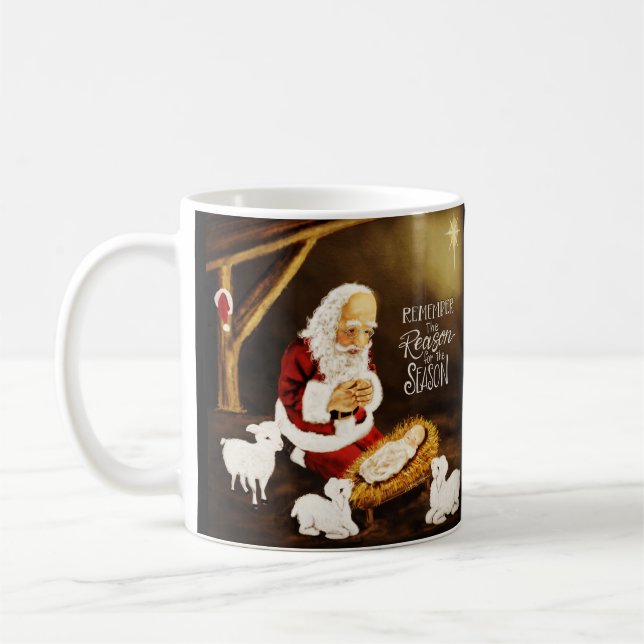 Mug Jesus Père Noël Raison de la saison Noël (Gauche)