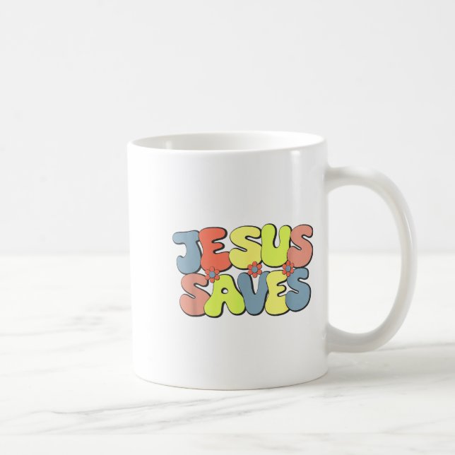 Mug Jesus Saves - Hipe Flower Child Style  (Droite)