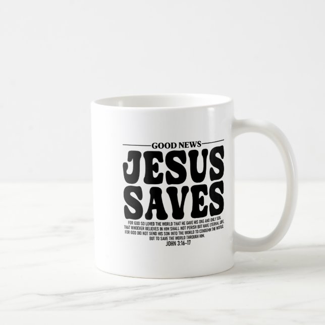 Mug Jesus Saves Onback Subtle Christian Minimal Religi (Droite)