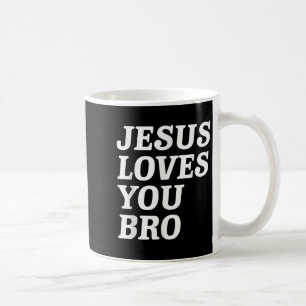 Mug Jésus Vous Aime Bro, Foi Chrétienne Amusante Retro