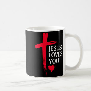 Mug Jésus vous aime conception chrétienne d'amour croi