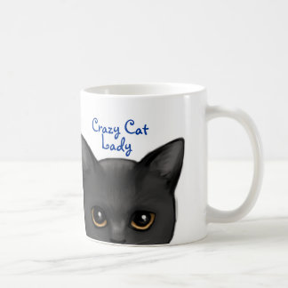 Mug Jetant un coup d'oeil le chat noir w/Golden
