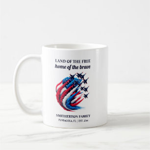 Mug Jets de combat Patriotique Rouge Blanc Bleu