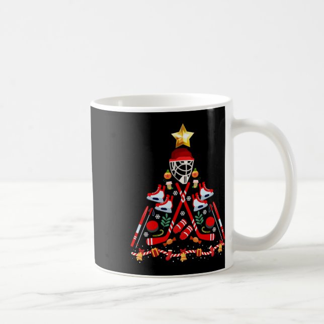 Mug Jeu de hockey sur glace Noël Arbre s'amuser Xmas P (Droite)