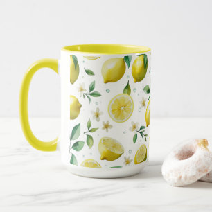 Mug Jeu de mariée bleu citron moderne