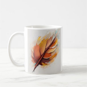 Mug Jeu De Peintures Feuilles Modernes Abstraites, Feu