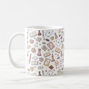 Mug Jeu de plateau classique main tiré Motif sans cout