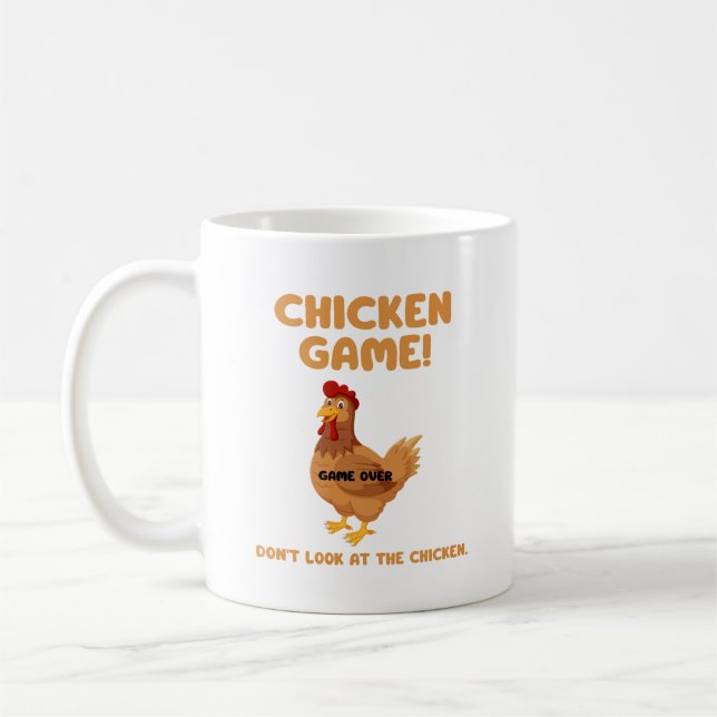 Mug Jeu de poulet ne regardez pas le poulet (Gauche)
