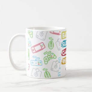 Mug Jeu DORMIR DE JEU DE JEUX RÉPÉTER - texte de perso