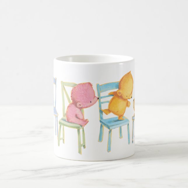 Mug Jeu d'ours bleus, roses, jaunes, et Brown (Centre)