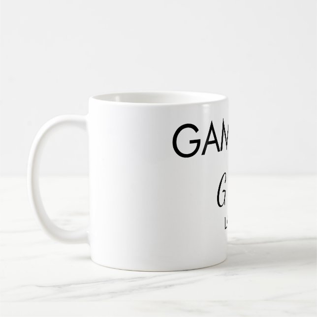 Mug Jeu sur ajouter le nom du couple partie de mariage (Gauche)