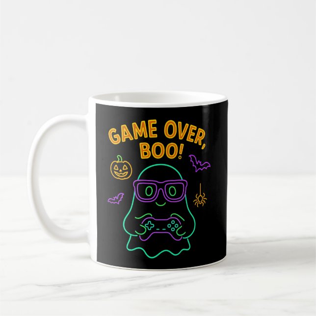 Mug Jeu sur Boo - Amusant Gamer Ghost Halloween Neon (Gauche)