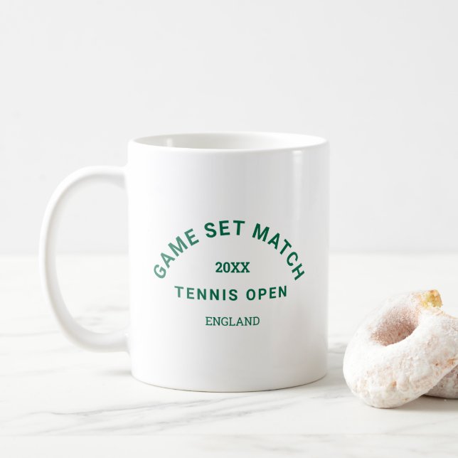 Mug Jeu Vert Match Crest Tennis Tennis Tournoi (Avec donut)