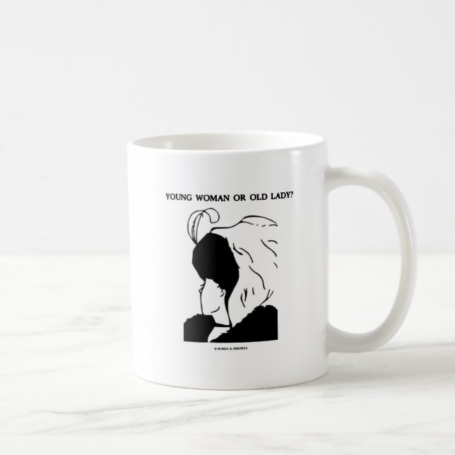 Mug Jeune Femme Ou Vieille Dame ? (Illusion optique) (Droite)
