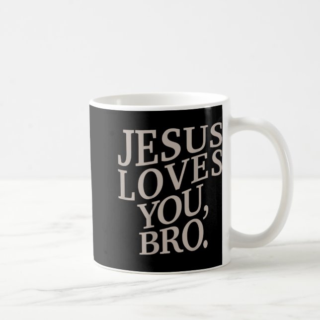 Mug Jeune Jésus vous aime Bro Amusant Christian Garçon (Droite)