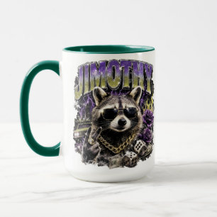 Mug Jimothy Cool Raccoon Vêtements de rue urbains