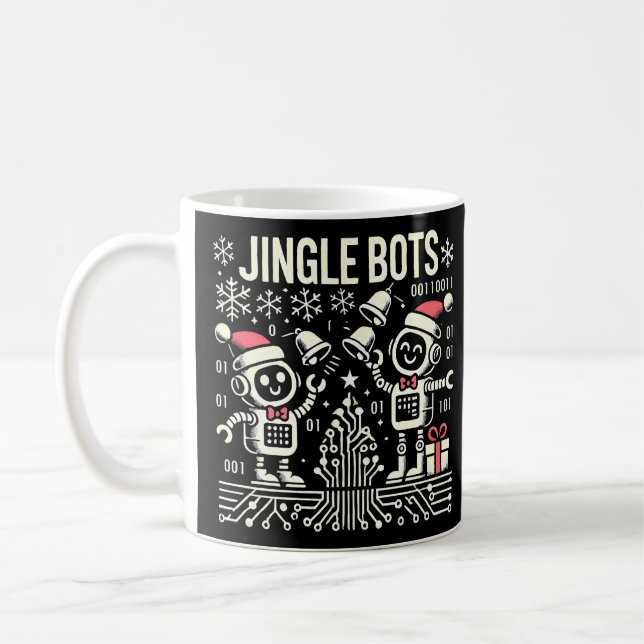Mug Jingle Bots Festive Robots de vacances avec chapea (Gauche)
