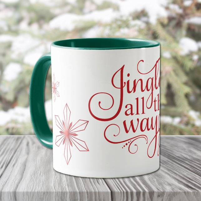 Mug Jingle Tout le chemin Feu de neige rouge Noël (Créateur téléchargé)