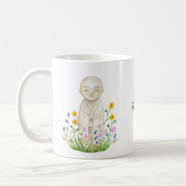Mug Jizo Bouddha Spirituel Calm Serenity Nom personnal (Gauche)