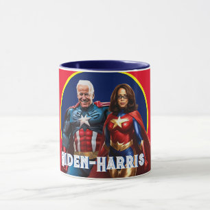 Mug Joe Biden et Kamala Harris en super-héros