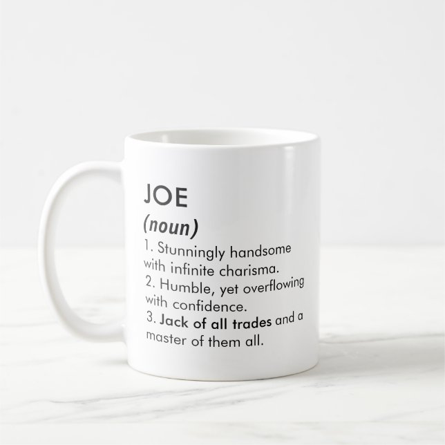 Mug Joe name, Editable name, Custom name (Gauche)