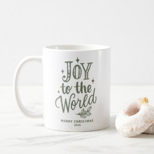 Mug Joie au monde Lettre de Noël Taupe Vert
