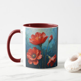 Mug Joie aux fleurs rouges