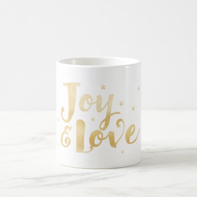 Mug Joie et amour | Élégante écriture manuscrite Étoil (Centre)