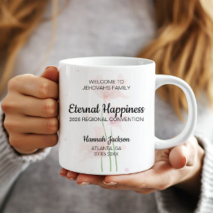 Mug Joie Éternelle Baptême JW avec Fleurs Roses